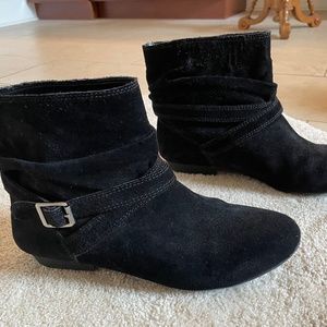 Black suede booties